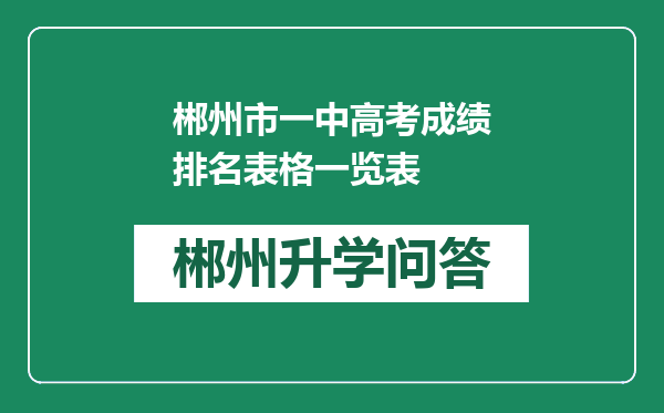 郴州市一中高考成绩排名表格一览表