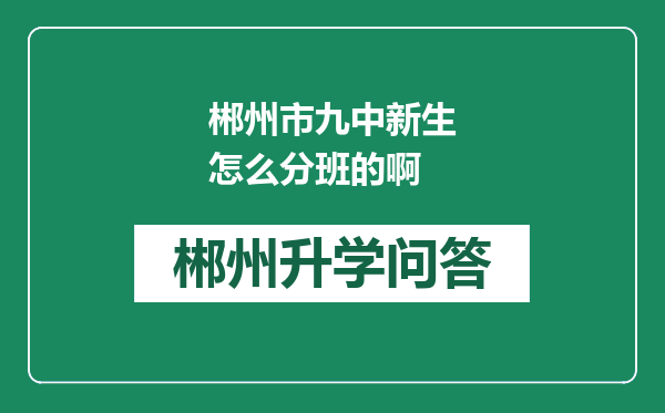 郴州市九中新生怎么分班的啊