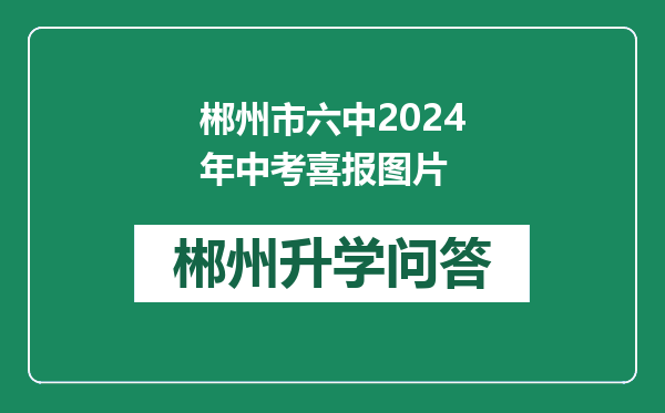 郴州市六中2024年中考喜报图片