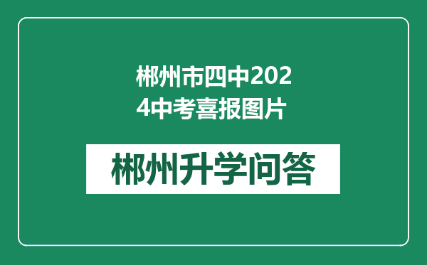 郴州市四中2024中考喜报图片