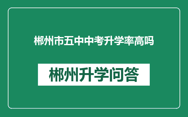 郴州市五中中考升学率高吗