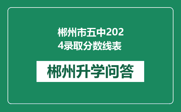 郴州市五中2024录取分数线表