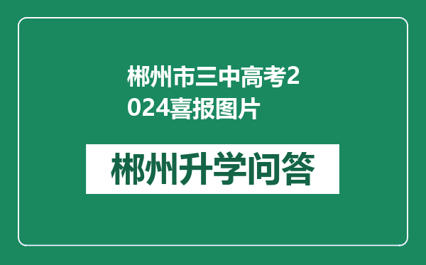 郴州市三中高考2024喜报图片