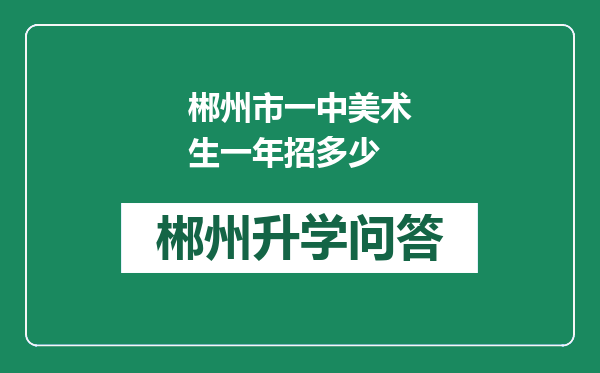 郴州市一中美术生一年招多少