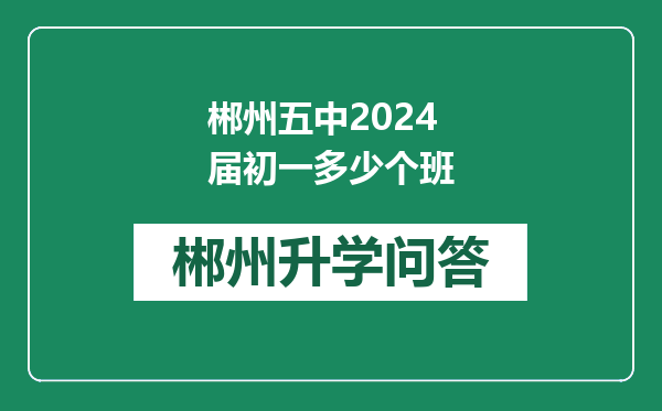 郴州五中2024届初一多少个班