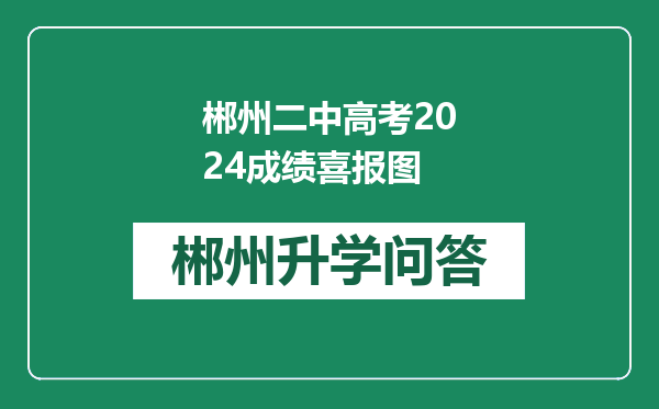 郴州二中高考2024成绩喜报图