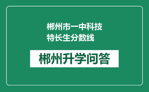 郴州市一中科技特长生分数线