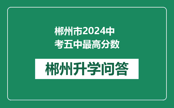 郴州市2024中考五中最高分数