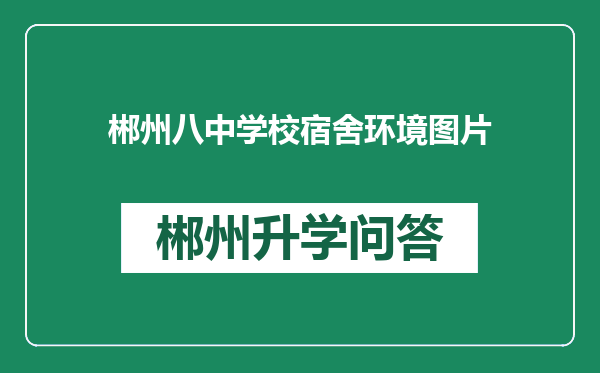 郴州八中学校宿舍环境图片