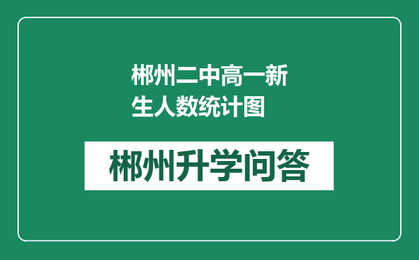 郴州二中高一新生人数统计图