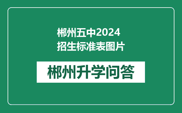 郴州五中2024招生标准表图片