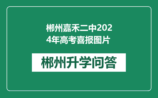 郴州嘉禾二中2024年高考喜报图片