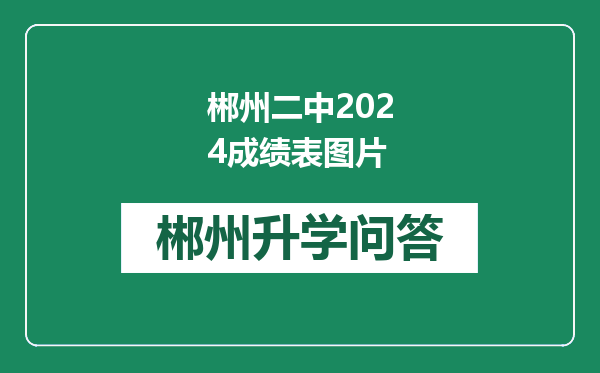 郴州二中2024成绩表图片