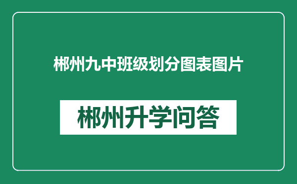 郴州九中班级划分图表图片