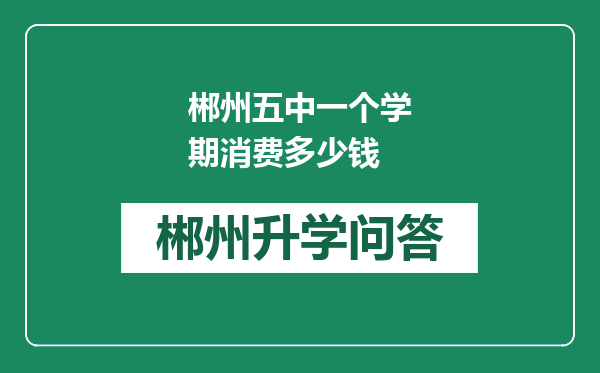 郴州五中一个学期消费多少钱