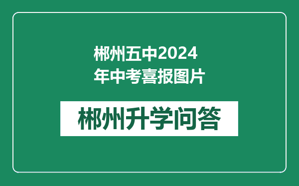 郴州五中2024年中考喜报图片