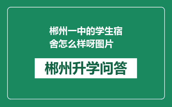 郴州一中的学生宿舍怎么样呀图片