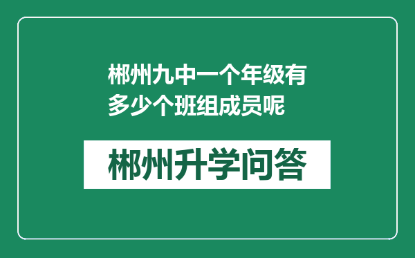 郴州九中一个年级有多少个班组成员呢