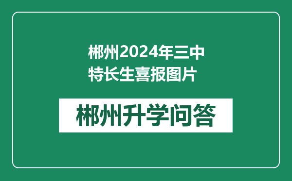 郴州2024年三中特长生喜报图片