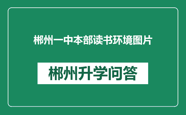 郴州一中本部读书环境图片