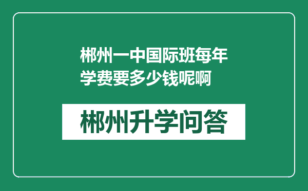 郴州一中国际班每年学费要多少钱呢啊