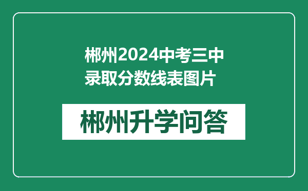 郴州2024中考三中录取分数线表图片