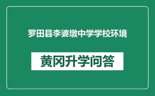 罗田县李婆墩中学学校环境