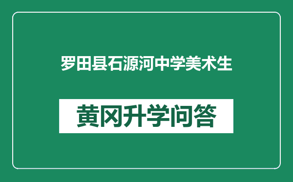 罗田县石源河中学美术生