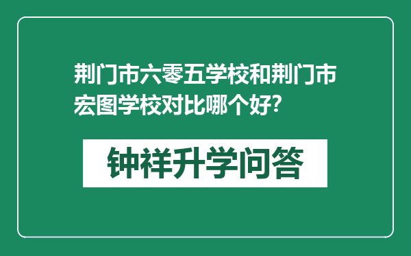 荆门市六零五学校和荆门市宏图学校对比哪个好？