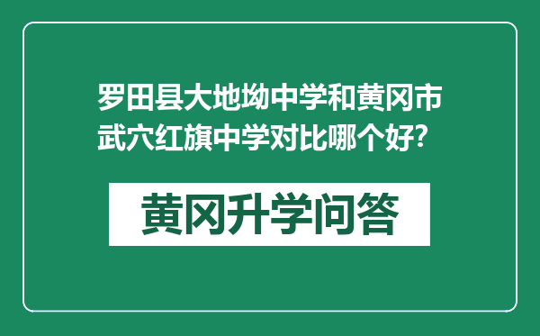 罗田县大地坳中学和黄冈市武穴红旗中学对比哪个好？