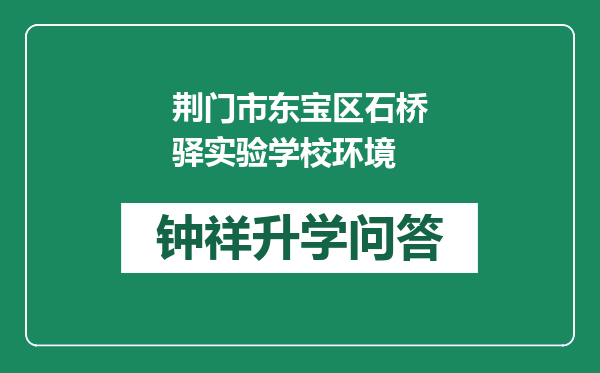 荆门市东宝区石桥驿实验学校环境