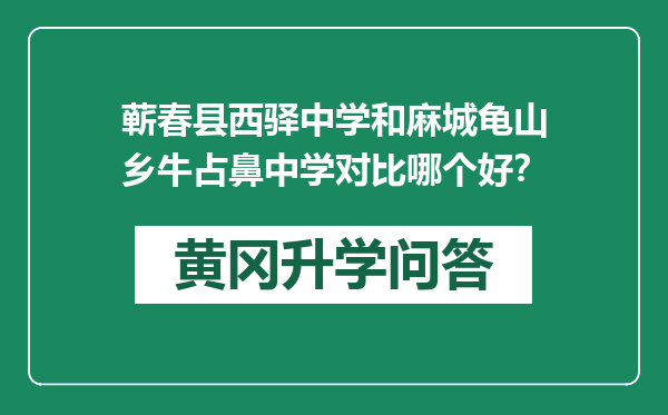 蕲春县西驿中学和麻城龟山乡牛占鼻中学对比哪个好？