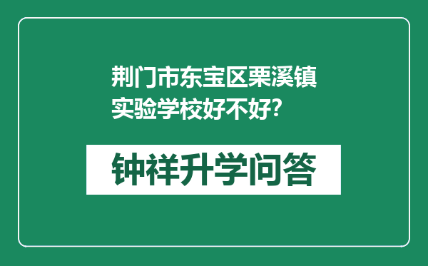 荆门市东宝区栗溪镇实验学校好不好？