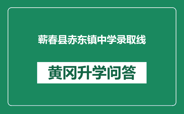 蕲春县赤东镇中学录取线