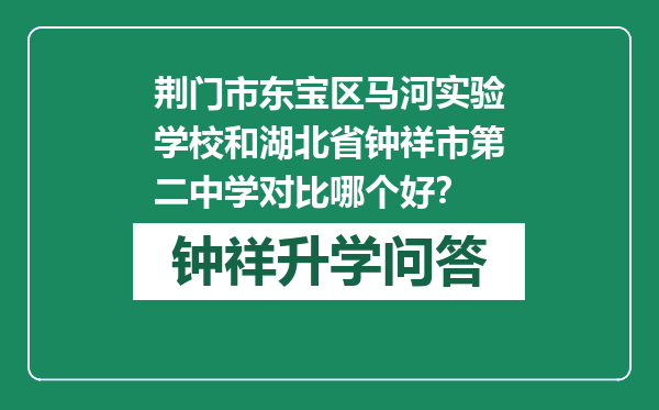 荆门市东宝区马河实验学校和湖北省钟祥市第二中学对比哪个好？