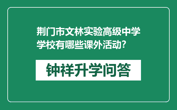 荆门市文林实验高级中学学校有哪些课外活动？