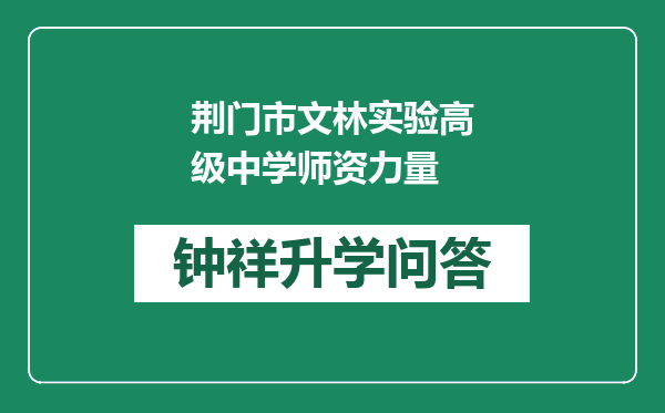 荆门市文林实验高级中学师资力量