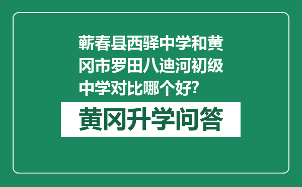 蕲春县西驿中学和黄冈市罗田八迪河初级中学对比哪个好？