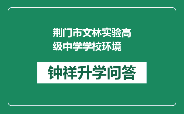 荆门市文林实验高级中学学校环境