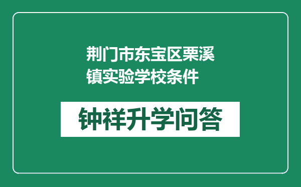 荆门市东宝区栗溪镇实验学校条件