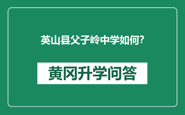 英山县父子岭中学如何？