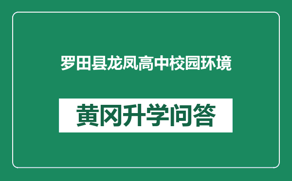 罗田县龙凤高中校园环境