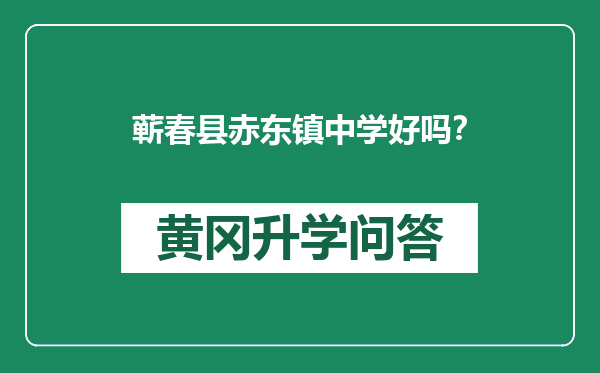 蕲春县赤东镇中学好吗？