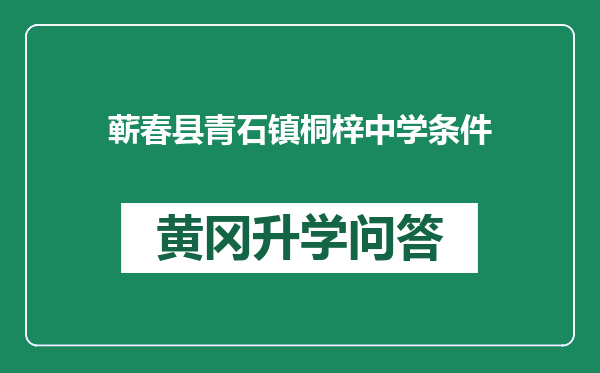 蕲春县青石镇桐梓中学条件