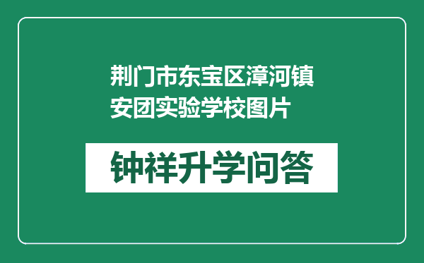 荆门市东宝区漳河镇安团实验学校图片