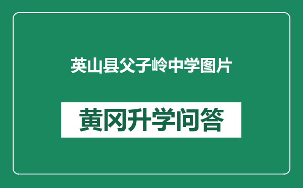 英山县父子岭中学图片