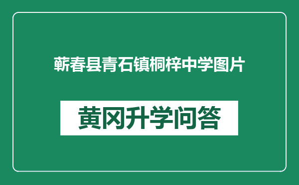 蕲春县青石镇桐梓中学图片