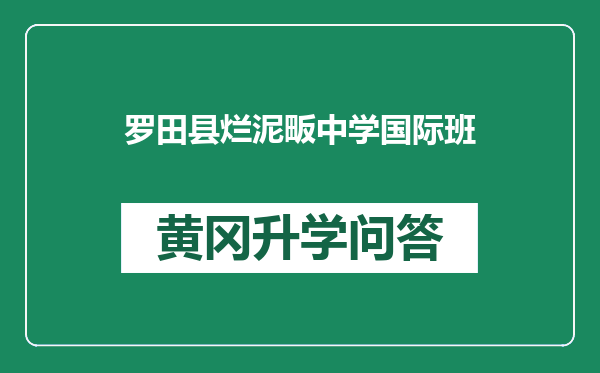 罗田县烂泥畈中学国际班