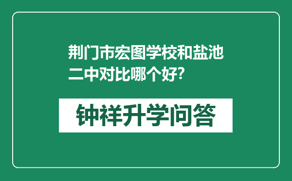 荆门市宏图学校和盐池二中对比哪个好？