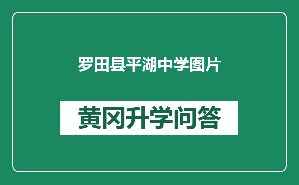 罗田县平湖中学图片